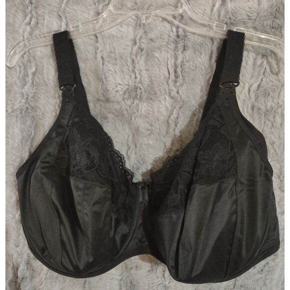 Elomi Molly Nursing Bra Size 40K Black Maternity EL4542BLK Plus Size Lingerie - Picture 1 of 6